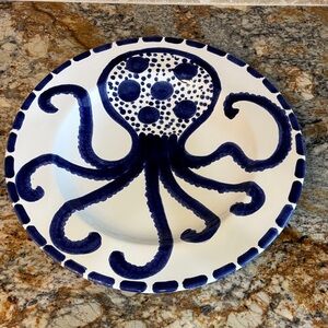 Vintage Vietri Blue and White Octopus Platter